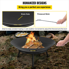 Load image into Gallery viewer, VEVOR Fire Pit Bowl BBQ Stove Carbon Steel / Cast Iron for Keeping Warm, Outdoor Patios Terrace Backyard Barbecue
