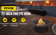 Load image into Gallery viewer, VEVOR Fire Pit Bowl BBQ Stove Carbon Steel / Cast Iron for Keeping Warm, Outdoor Patios Terrace Backyard Barbecue
