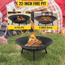 Load image into Gallery viewer, VEVOR Fire Pit Bowl BBQ Stove Carbon Steel / Cast Iron for Keeping Warm, Outdoor Patios Terrace Backyard Barbecue
