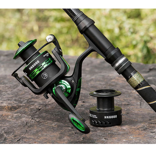 High Speed Double Spool Spinning Fishing Reel 5.1:1/5.2:1 Gear Ratio Carp Fish Reel Hunter King Fishing Tackle Factory Direct - outdoorseverythingstore