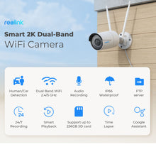 Load image into Gallery viewer, Reolink 4MP wifi ip camera 2.4G/5Ghz Onvif infrared night vision waterproof
