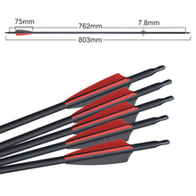 Load image into Gallery viewer, Carbon Arrows 30 Inch Spine 500 Mixed Carbon Arrow for Archery Recurve Bow
