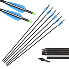 Load image into Gallery viewer, Carbon Arrows 30 Inch Spine 500 Mixed Carbon Arrow for Archery Recurve Bow
