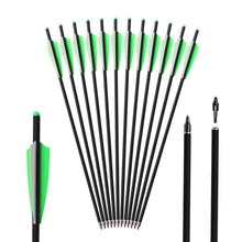 Load image into Gallery viewer, 12PCS Carbon Crossbow OD 8.8mm Moon Nock Hunting Crossbow Arrows
