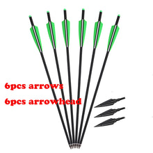 Load image into Gallery viewer, 12PCS Carbon Crossbow OD 8.8mm Moon Nock Hunting Crossbow Arrows
