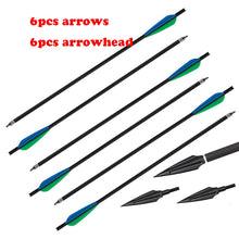 Load image into Gallery viewer, 12PCS Carbon Crossbow OD 8.8mm Moon Nock Hunting Crossbow Arrows
