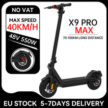 Load image into Gallery viewer, X9 Max Adult Electric Scooter 48V 550W Foldable Smart 100KM Long Distance 10inch
