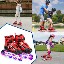 Load image into Gallery viewer, Adjustable Illuminating Inline Skates with Light Up Wheels
