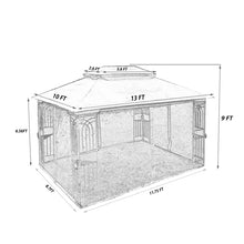 Load image into Gallery viewer, 13x10 feet outdoor pergola awning, with ventilated roof
