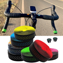 Load image into Gallery viewer, MOTSUV Soft Road Bike Handlebar Cork EVA PU Bar Tape Professional Cycling Damping Anti-Vibration Wrap With 2 Bar Plug
