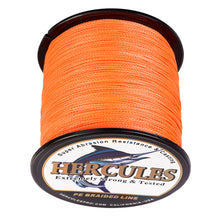 Load image into Gallery viewer, Hercules Pesca 4 Strands PE Braided Fishing Line Orange 100M 300M 500M 1000M 1500M 2000M Vissen Cord Wire
