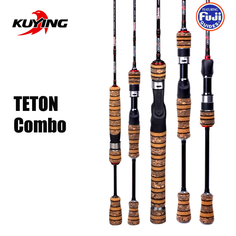 KUYING TETON Super Ultra Soft Light Baitcasting Casting Spinning Lure Fishing Rod Pole Combo